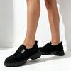 Pantofi casual de dama,Din piele ecologica intoarsa,P1245,Negru