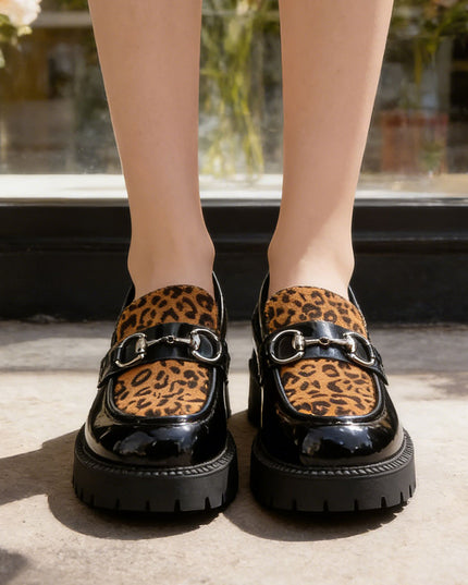 Pantofi casual de dama din piele ecologica, P1270 - Leopard