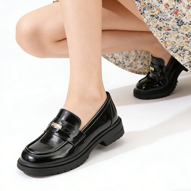 Pantofi casual de dama,Din piele ecologica,P1274,Negru
