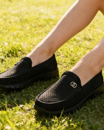 Pantofi casual de dama,Usor,Din piele ecologica,Cu Brant din piele Naturala,P1264,Negru OEM