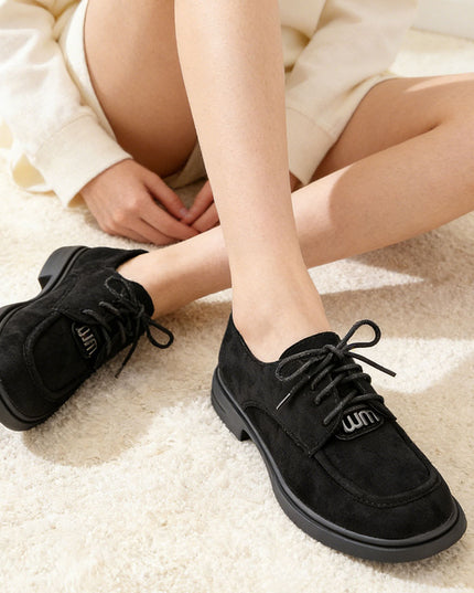 Pantofi casual de dama din piele ecologica intoarsa, P1276 - Negru