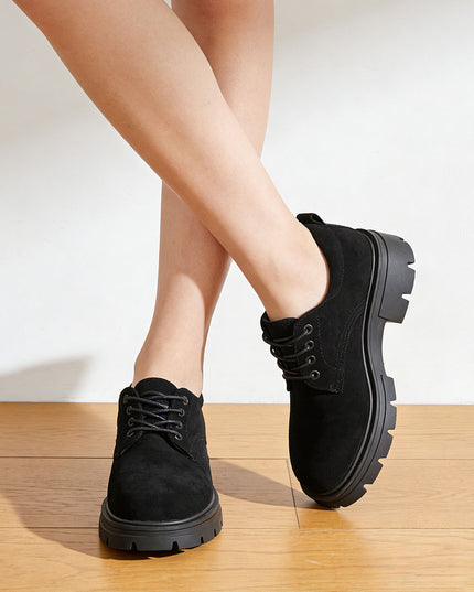 Pantofi casual de dama din piele ecologica intoarsa, P1284 - Negru