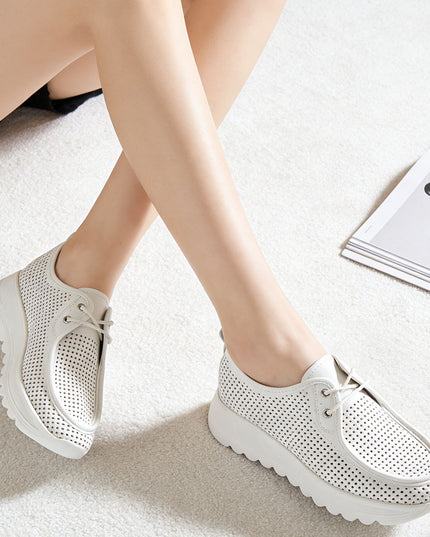 Pantofi casual de dama din piele ecologica, P1283 - Alb