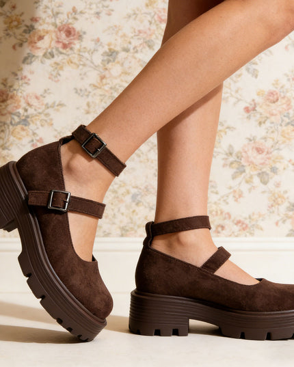 Pantofi casual de dama din piele ecologica, P1244 - Maro