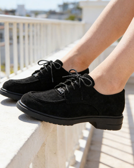 Pantofi casual de dama din piele ecologica intoarsa, P1276 - Negru