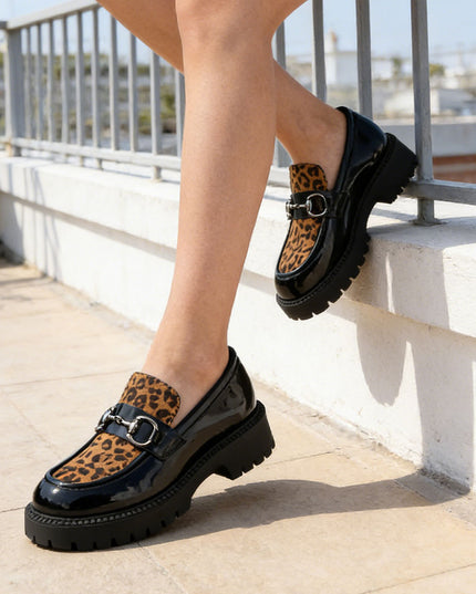 Pantofi casual de dama din piele ecologica, P1270 - Leopard