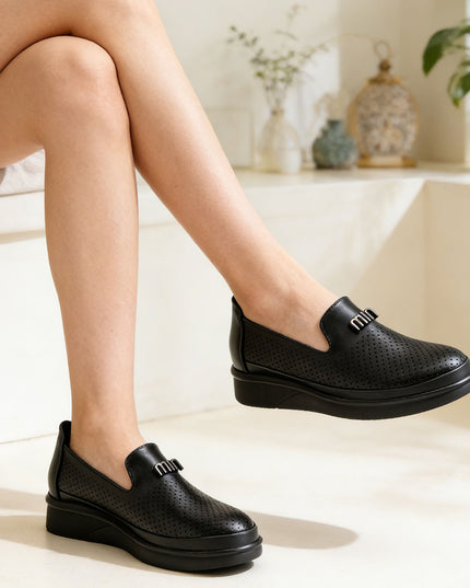 Pantofi casual de dama,Din piele ecologica,P1281,Negru