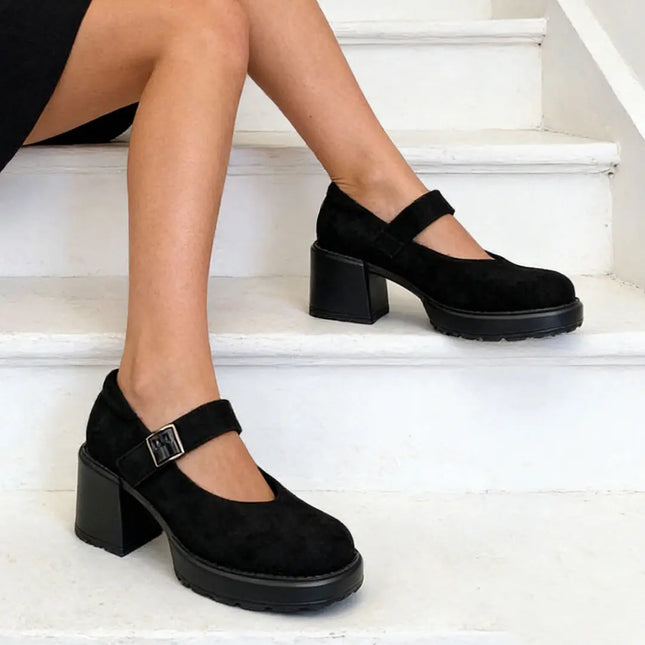 Pantofi casual de dama,Din piele ecologica intoarsa,P1257, Negru OEM