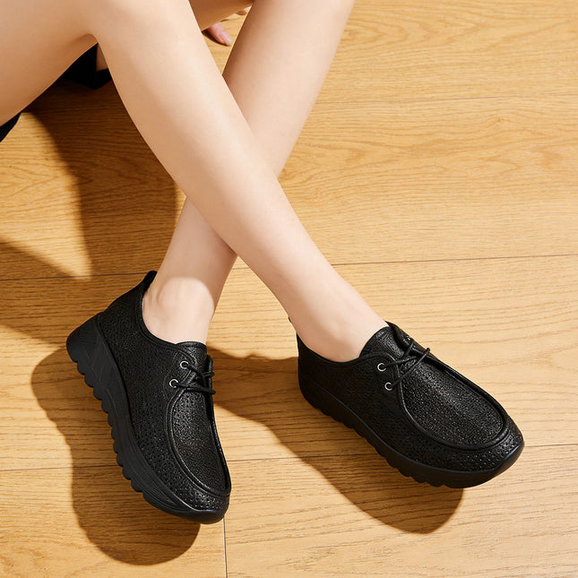 Pantofi casual de dama din piele ecologica, P1283 - Negru
