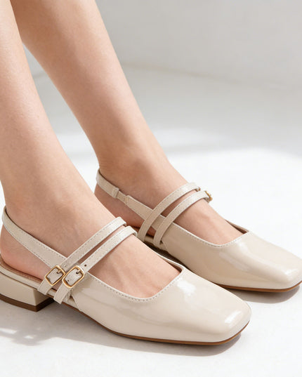 Pantofi casual de dama din piele ecologica, P1291 - Bej
