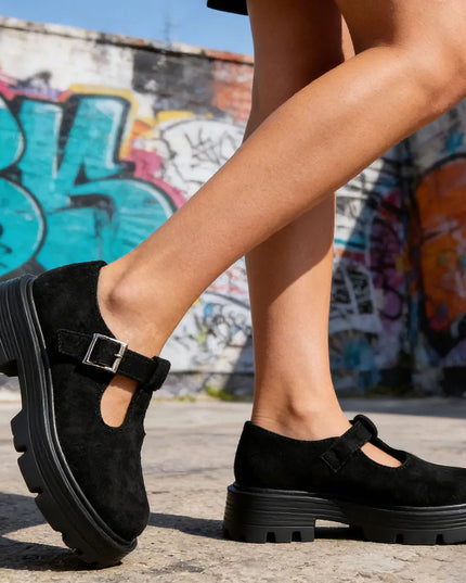 Pantofi casual de dama,Din piele ecologica intoarsa,P1249,Negru OEM