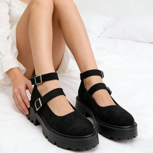 Pantofi casual de dama,Din piele ecologica intoarsa,P1244,Negru OEM