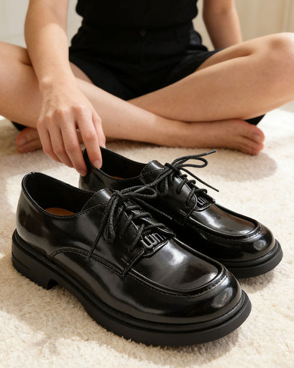Pantofi casual de dama din piele ecologica, P1276 - Negru