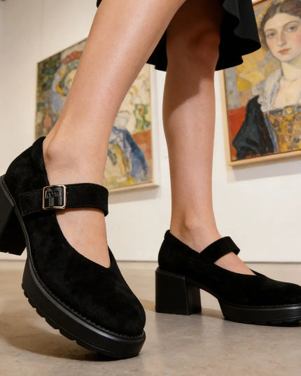 Pantofi casual de dama,Din piele ecologica intoarsa,P1257, Negru OEM