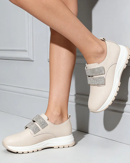 Pantofi casual de dama,Din piele ecologica,Cu scai,P1232,Bej OEM