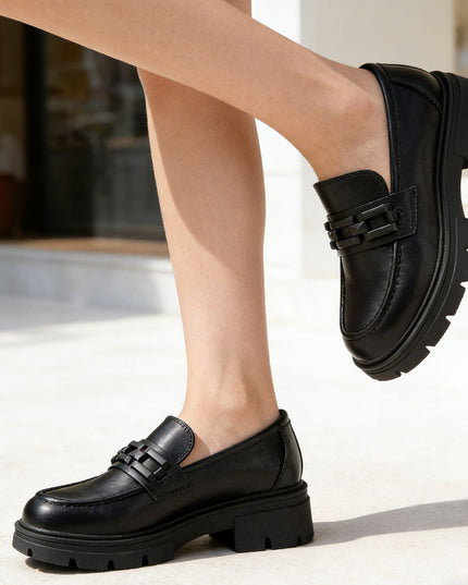 Pantofi casual de dama din piele ecologica, P1292 - Negru