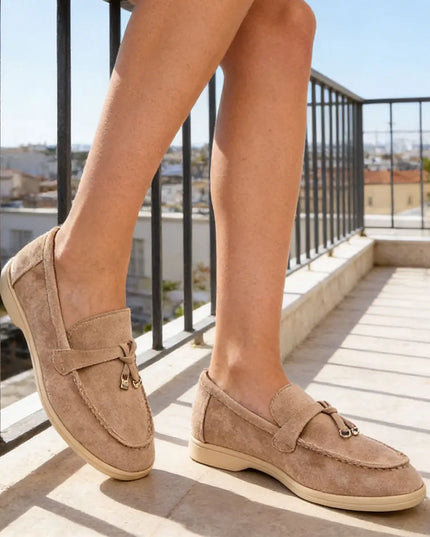 Pantofi casual de dama,Din piele ecologica intoarsa,P1242,Bej OEM