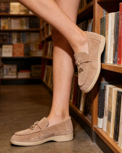 Pantofi casual de dama,Din piele ecologica intoarsa,P1242,Bej OEM