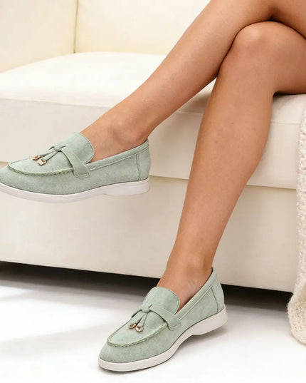 Pantofi casual de dama,Din piele ecologica intoarsa,P1242,Verde OEM