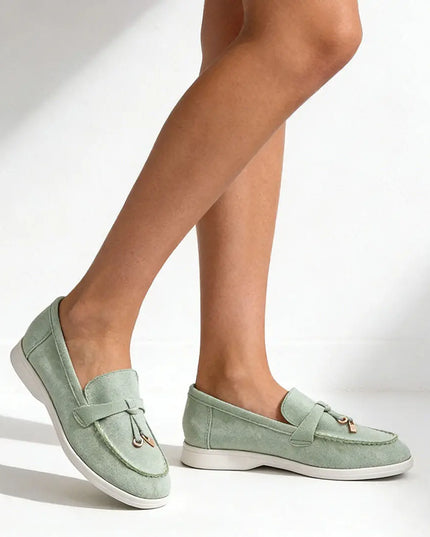 Pantofi casual de dama,Din piele ecologica intoarsa,P1242,Verde OEM