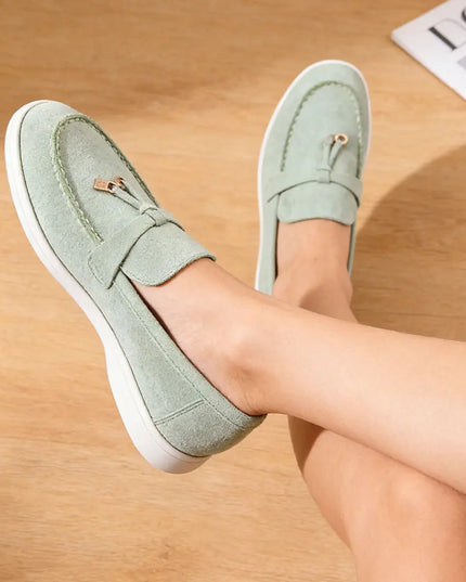 Pantofi casual de dama,Din piele ecologica intoarsa,P1242,Verde OEM