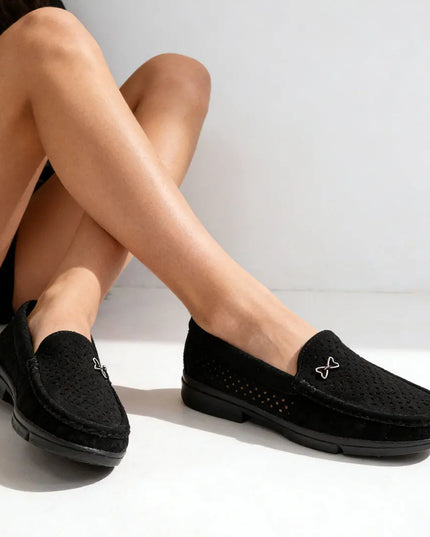 Pantofi casual de dama,Usor,Din piele ecologica,Cu Brant din piele Naturala,P2265,Negru OEM