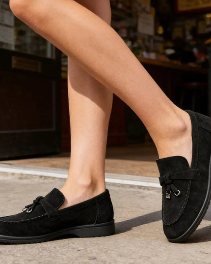 Pantofi casual de dama,Din piele ecologica intoarsa,P1242,Negru OEM