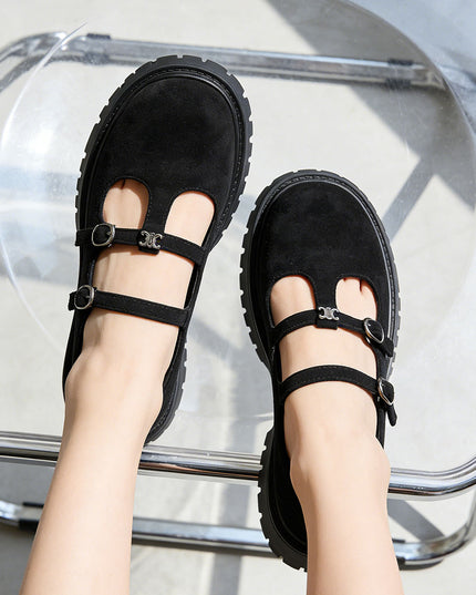 Pantofi casual de dama din piele ecologica intoarsa, P1271 - Negru