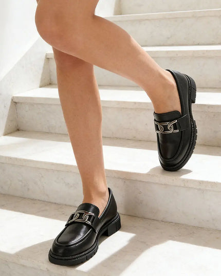 Pantofi casual de dama,Din piele ecologica,P1237,Negru OEM