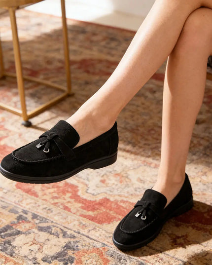 Pantofi casual de dama,Din piele ecologica intoarsa,P1242,Negru OEM