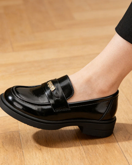 Pantofi casual de dama din piele ecologica, P1274 - Negru