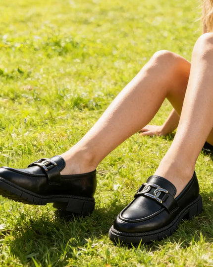Pantofi casual de dama,Din piele ecologica,P1237,Negru OEM