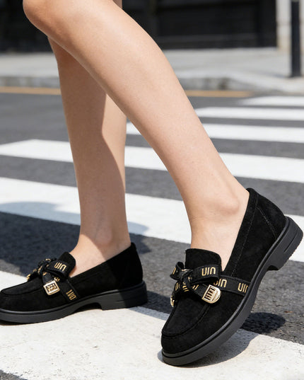 Pantofi casual de dama din piele ecologica intoarsa, P1272 - Negru