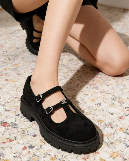 Pantofi casual de dama din piele ecologica intoarsa, P1271 - Negru