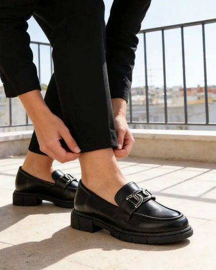 Pantofi casual de dama,Din piele ecologica,P1237,Negru OEM