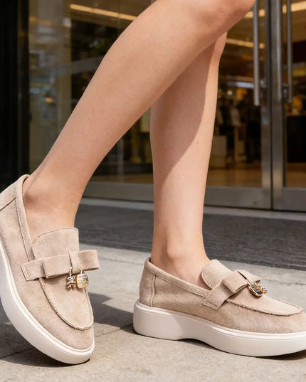 Pantofi casual de dama,Din piele ecologica intoarsa,P1251,Bej OEM