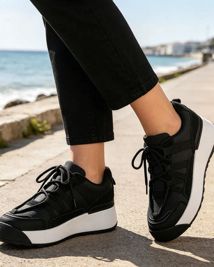 Pantofi sport de dama,Din Piele ecologica,D1316,Negru OEM