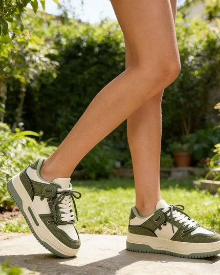 Pantofi sport de dama , Cu Piele ecologica, 1281,Verde OEM