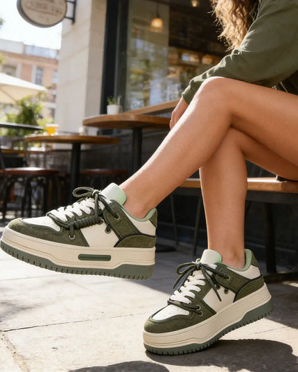 Pantofi sport de dama , Cu Piele ecologica, 1281,Verde OEM