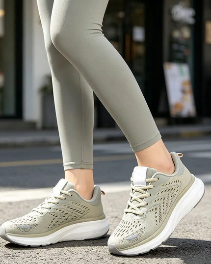 Pantofi sport de dama, 0144, usori, din material textil, Verde OEM