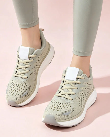 Pantofi sport de dama, 0144, usori, din material textil, Verde OEM
