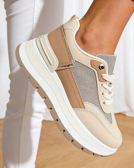 Pantofi sport De dama ,cu insertii de plasa,1273, CAMEL OEM