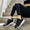 Pantofi sport de dama, 0144, usori, din material textil, Negru cu Alb