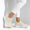 Pantofi sport de dama , Cu Piele ecologica, 1278, Bej