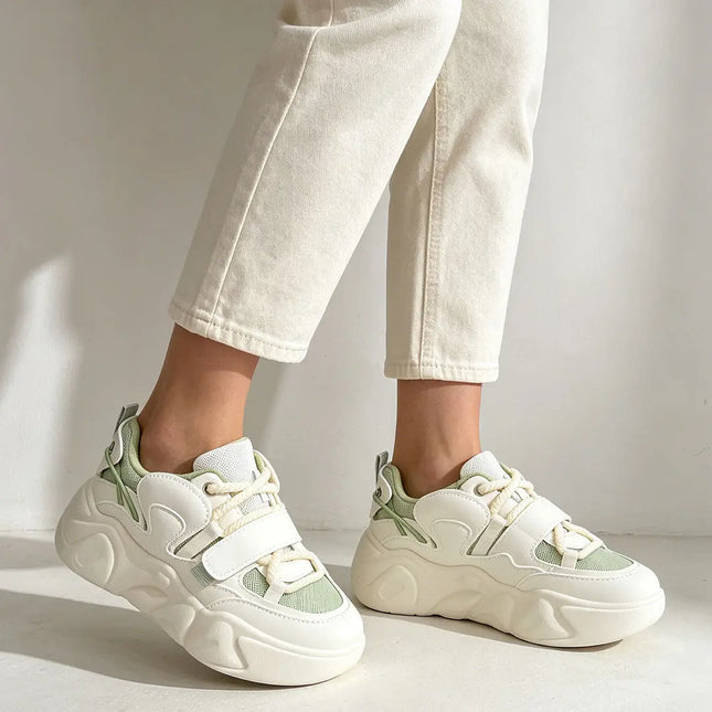Pantofi sport de dama,Din Piele ecologica,D1334,Verde OEM