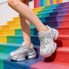 Pantofi sport De dama,Din material Textil intoarsa,D1382,Silver