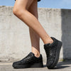 Pantofi sport de dama , Cu talpa groasa,Piele ecologica, 1287,Negru