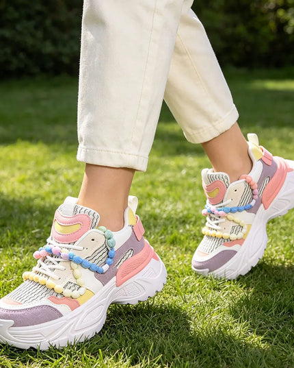 Pantofi Sport De Dama,cu insertii de plasa,D1392,Multicolori OEM