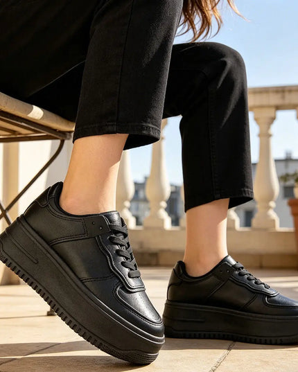Pantofi sport de dama ,Cu Platforma,D1340,Negru OEM
