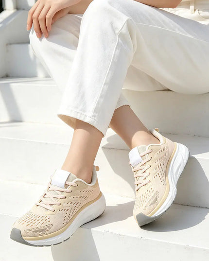 Pantofi sport de dama, 0144, usori, din material textil, Bej OEM